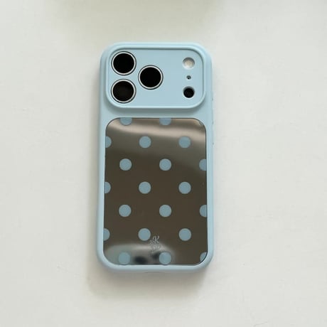 CUTECASE水玉模様ミラー iPhone17Promaxケース カラーフレーム iPhone16Promax/15proケース 便利 可愛いCM6554