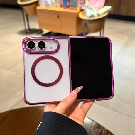 CUTECASE iPhone Duo専用ケース MagSafe対応 クリア背面×メッキフレーム 高透明 薄型軽量 高級感 黄ばみにくい CM6846