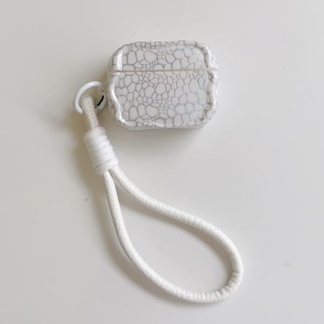 CUTECASEワニ柄 AirpodsPro3ケース キラキラ感 Airpods4/3カバー AirpodsPro第2/1世代 ストラップ付き アニマル柄CM6616