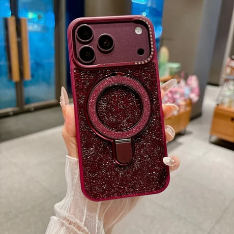CUTECASE ダイヤデコ iPhone18Pro/18ProMaxケース MagSafeリングスタンド キラキラビジュー iPhone17ProMax/16ケース 耐衝撃 CM6799