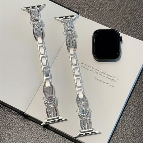 CUTECASE ダイヤブレスレット風 AppleWatchバンド 甘め AppleWatchベルト Series 11/10/9/8 SE3/2 Ultra3/2/1 高級感キラキラ感CM6696
