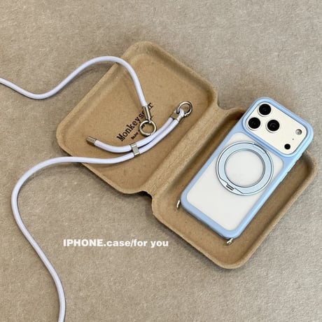 【隠しストラップ金具】MagSafe対応 iPhone18Pro / 18ProMaxケース 2WAY 隠しリングスタンド スタンド付き ショルダー ストラップ 斜めがけ 耐衝撃 CM6749