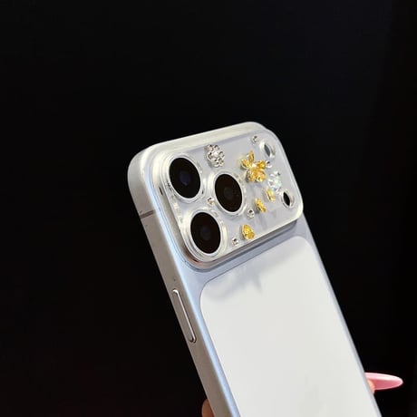 CUTECASE ダイヤ花 iPhone18Pro/18ProMax ラインストーン キラキラ カメラ保護カバー iPhone17ProMax/17Pro 大人可愛い 華やかCM6785