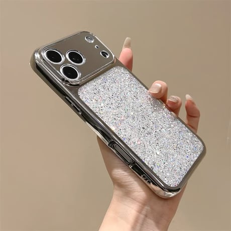 CUTECASE メッキミラー iPhone17Pro/7ケース ラメ入り iPhone16ProMax/15Pro/14ケース キラキラ 便利CM6552