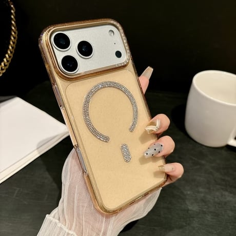 CUTECASE ラインストーン付き iPhone18Pro/18ProMaxケース MagSafe対応 キラキラビジュー iPhone17ProMax/16ケース 高透明 耐衝撃 CM6755