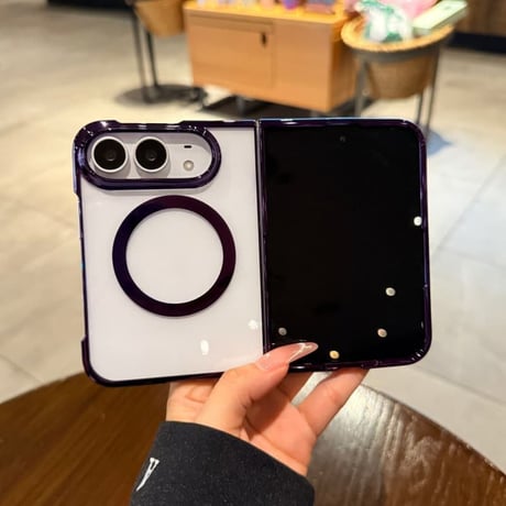 CUTECASE iPhone Duo専用ケース MagSafe対応 クリア背面×メッキフレーム 高透明 薄型軽量 高級感 黄ばみにくい CM6846