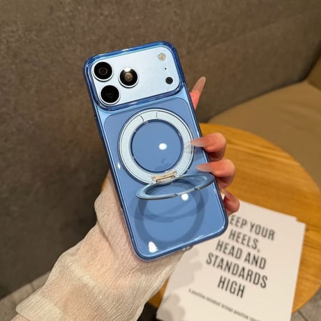 CUTECASE 黄ばみにくい高透明 iPhone18Pro/18ProMaxケース 360°回転マグネットリングスタンド iPhone17/16proケース 薄型軽量丈夫 CM6770