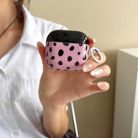 CUTECASE ブラックヒョウ柄 Airpods Pro3ケース オシャレ Airpods 4/3カバー AirpodsPro2/1 リング付 人気カラー CM6627