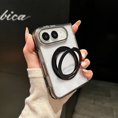 CUTECASE iPhone Duoケース MagSafe対応リングスタンド 高透明 クリアケース おしゃれ カラー 多機能 CM6759