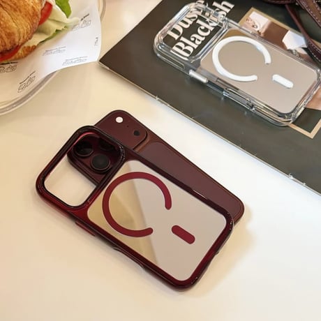 CUTECASEミラー付き iPhone18Proケース MagSafe対応 iPhone18Promax/17Pro/16ProMax/15Promaxカバー カメラフレーム CM6882