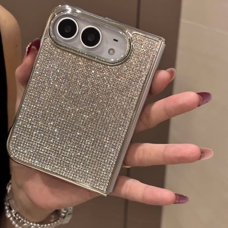 CUTECASE iPhone Duoケース ラグジュアリー ラインストーン 輝くキラキラデザイン メタリックフレーム 豪華CM6819