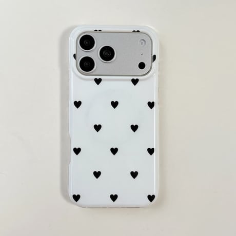 CUTECASE ハート柄 MagSafe対応iPhone17Promaxケース 艶感 iPhone16Pro/15ProMaxケース 可愛い 甘めコーデ CM6583