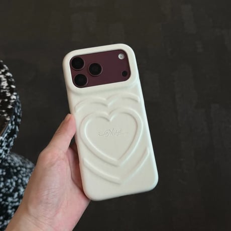 CUTECASE 立体ハート柄 iPhone18Pro/18ProMaxケース レザー調 iPhone17/16proケース 落ち着いたカラー 大人可愛いCM6772