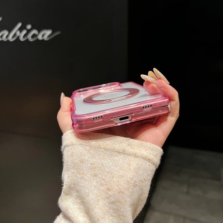 CUTECASE iPhone Duoケース MagSafe対応リングスタンド 高透明 クリアケース おしゃれ カラー 多機能 CM6759