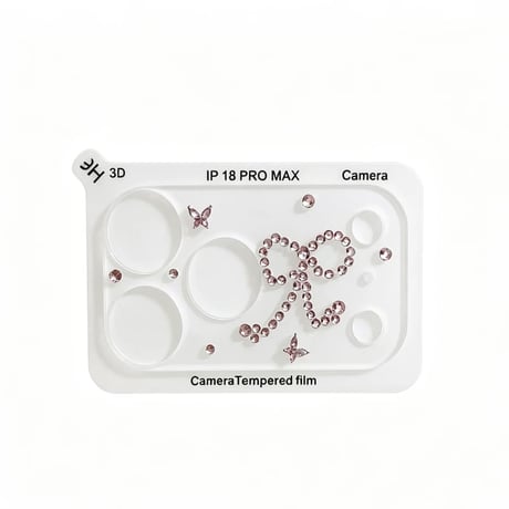 CUTECASE ダイヤデコスリボン iPhone18Pro/18ProMax ラインストーン キラキラ カメラ保護カバー iPhone17ProMax/17Pro 大人可愛い 華やかCM6779