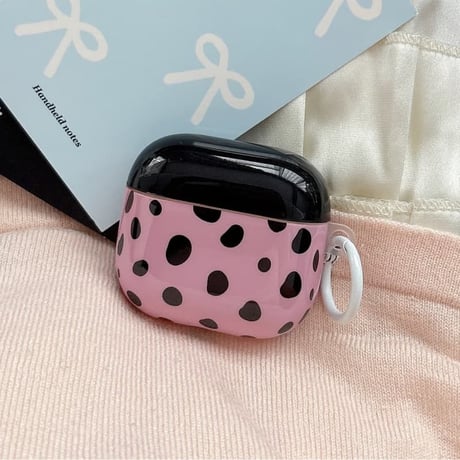 CUTECASE ブラックヒョウ柄 Airpods Pro3ケース オシャレ Airpods 4/3カバー AirpodsPro2/1 リング付 人気カラー CM6627