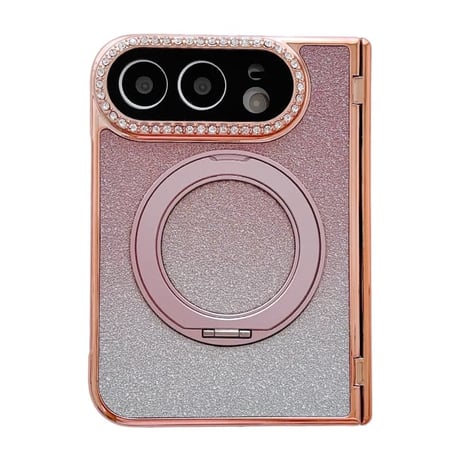 CUTECASE iPhone Duoケース MagSafe対応リングスタンド キラキラ グリッター 画面保護フィルム付 ダイヤカメラカバー ヒンジ保護 CM6860