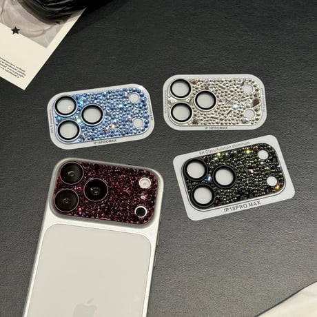 キラキラビジュー カメラレンズカバー iPhone18Pro/18ProMax カメラ保護カバー iPhone17ProMax/17Pro 金属製 ラインストーン 耐衝撃 CM6879