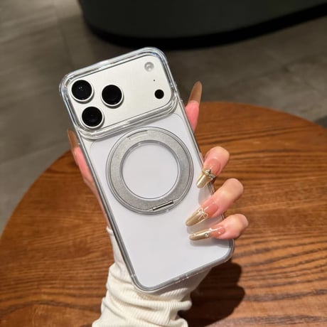 CUTECASE 黄ばみにくい高透明 iPhone18Pro/18ProMaxケース 360°回転マグネットリングスタンド iPhone17/16proケース 薄型軽量丈夫 CM6770