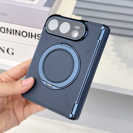 CUTECASE iPhone Duoケース 全面保護 360度回転スタンド カメラレンズ保護カバー付 高級レザー Magsafe対応 ヒンジ保護 メッキフレーム CM6888