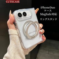 CUTECASE iPhone Duoケース MagSafe対応リングスタンド 高透明 クリアケース おしゃれ カラー 多機能 CM6759
