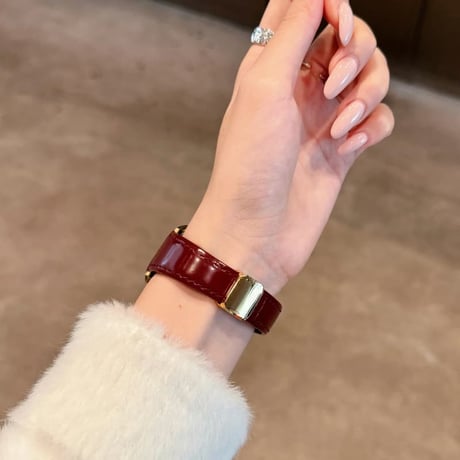 AppleWatchベルトマグネット式バックル  レザー調 艶感 AppleWatchバンド Series 12/11/10/9/8 SE Ultra4/3/2 高級感エレガントCM6726
