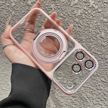 CUTECASE高機能高品質 iPhone18pro/18promaxケース MagSafeリングスタンド iPhone17Pro/16/15シリーズカバー 耐衝撃 レンズカバー付CM5751