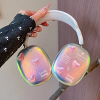 CUTECASE オーロラハート AirPodsMaxケース グラデーションカラー エアーポッズ マックス専用カバー 耐衝撃 可愛い ギフトにおすすめCM6797