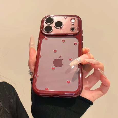 CUTECASE ミニハート柄 iPhone18Pro/18ProMaxケース 高透明感 カメラカバー iPhone17/16ProMaxカバー 大人かわいい クリアCM6802