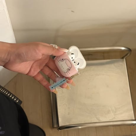 CUTECASE キュート猫ちゃん AirpodsPro3ケース ピンク Airpods4/3カバー AirpodsPro第2/1世代 キーホルダー付き 可愛いCM6621