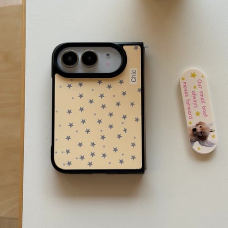 CUTECASE iPhone Duo 専用ケース 水玉ドット チェック 星柄 ハート/枕グリップ付き 韓国っぽ 大人可愛い 耐久性あるCM6839