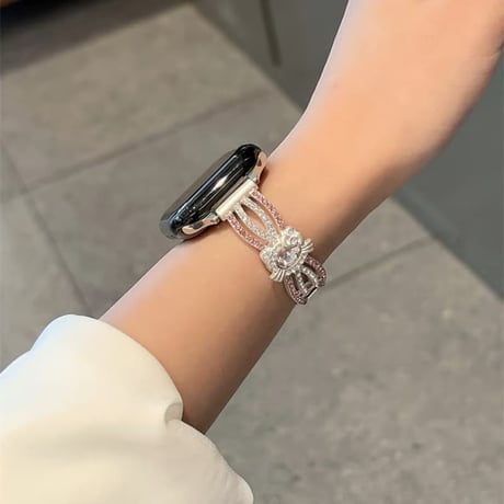 CUTECASE ダイヤブレスレット風 AppleWatchバンド 甘め AppleWatchベルト Series 11/10/9/8 SE3/2 Ultra3/2/1 高級感キラキラ感CM6696