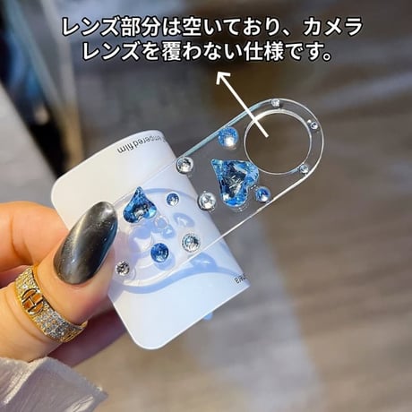 CUTECASE 贅沢ハート型ダイヤ iPhone18Pro/18ProMax カメラレンズカバー キラキララインストーン 傷防止 人気品 露出型CM6806