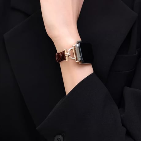 CUTECASE ワニ革 AppleWatchバンド 高級感高品質 AppleWatchベルト Series 12/11/10/9/8 SE3/2 Ultra4/3/2/1 上品エレガントCM6724