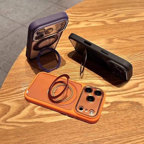 CUTECASE高機能高品質 iPhone18pro/18promaxケース MagSafeリングスタンド iPhone17Pro/16/15シリーズカバー 耐衝撃 レンズカバー付CM5751