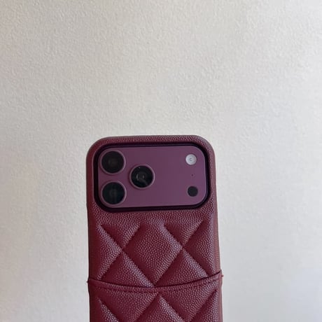 CUTECASE バーガンディ iPhone18Pro/18ProMaxケース レザー製 iPhone17/16/15 カード収納 ショルダーストラップ CM6752