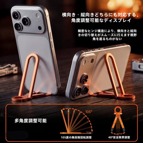 CUTECASE キーホルダー型デザイン、アルミニウム合金とシリコン製の折りたたみ式携帯用スマホホルダーミニキーホルダー型スタンドCT13