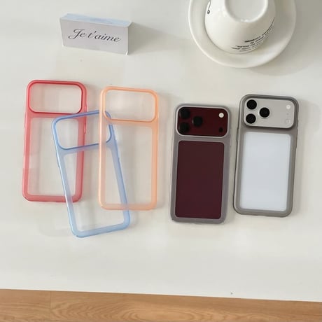 CUTECASE カラフルフレーム iPhone18proケース マットクリア iPhone17Pro/16/15シリーズ くすみカラー 着脱簡単CM6874