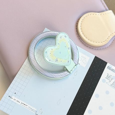 CUTECASE便利可愛い スマホリング マグネット式 ハート磁石グリップスタンド 耐久性あり ギフトに最適 韓国っぽ CM6565