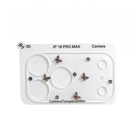 CUTECASE  バタフライ／リボン＆ビジュー iPhone18Pro/18ProMax キラキラカメラ保護カバー iPhone17ProMax/17Pro フイルム 大人可愛い CM6768