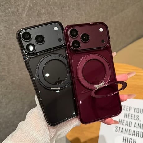CUTECASE 黄ばみにくい高透明 iPhone18Pro/18ProMaxケース 360°回転マグネットリングスタンド iPhone17/16proケース 薄型軽量丈夫 CM6770