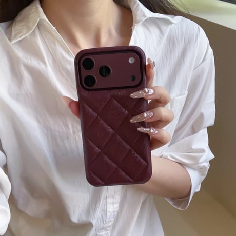 CUTECASE バーガンディ iPhone18Pro/18ProMaxケース レザー製 iPhone17/16/15 カード収納 ショルダーストラップ CM6752