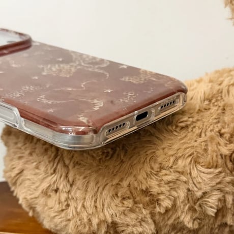 CUTECASEヒョウ柄リボン iPhone18Proスター ブラウン iPhone18ProMax /17Pro/16Promax/15Proカバー 大人かわいい CM6884