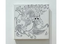 猫と鳥　A cat and a bird