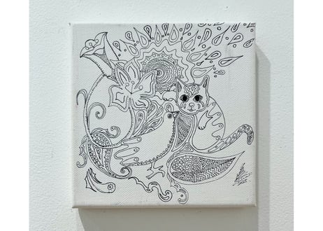 猫と鳥　A cat and a bird