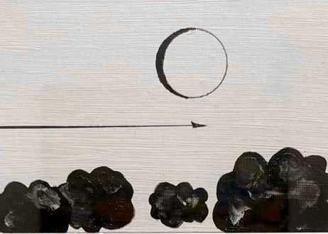 White Crescent moon