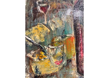 ワインとチーズのある食卓　A Table with Wine and Cheese