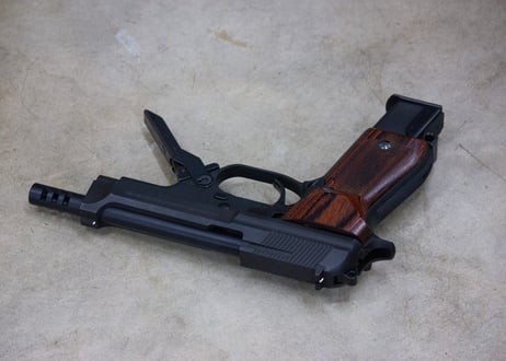 ウッドグリップ｜KSC製｜M93RⅡシリーズ（ガスブロ）｜チェッカー/ブラウン　[AWG-1431]