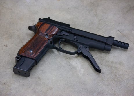 ウッドグリップ｜KSC製｜M93RⅡシリーズ（ガスブロ）｜チェッカー/ブラウン　[AWG-1431]