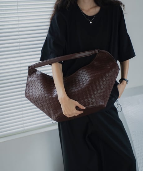 LEATHER MESH TOTE BAG